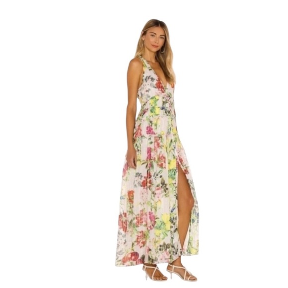 Roccoco Sand - Lulu Floral Racerback Maxi Dress Sz L - Picture 2 of 9